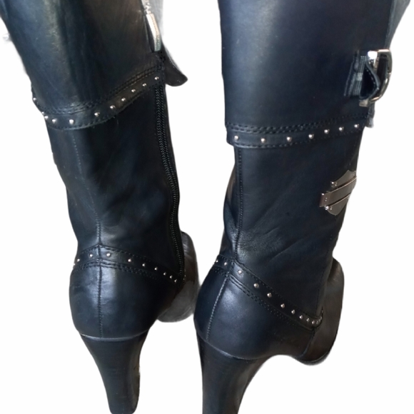 Harley Davidson calf length heeled boots - Picture 4 of 5